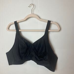 Serenada Bra Sz 46C Black T-Shirt Style Bra Smoothing No Padding